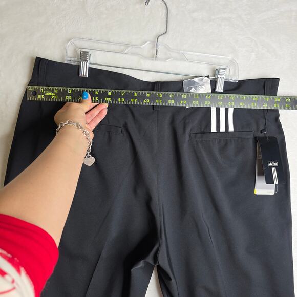 Adidas 38×32 NWT 3 Stripes pants BlacknWhite Flat front GolfCasual ActiveOutdoor - Picture 5 of 12